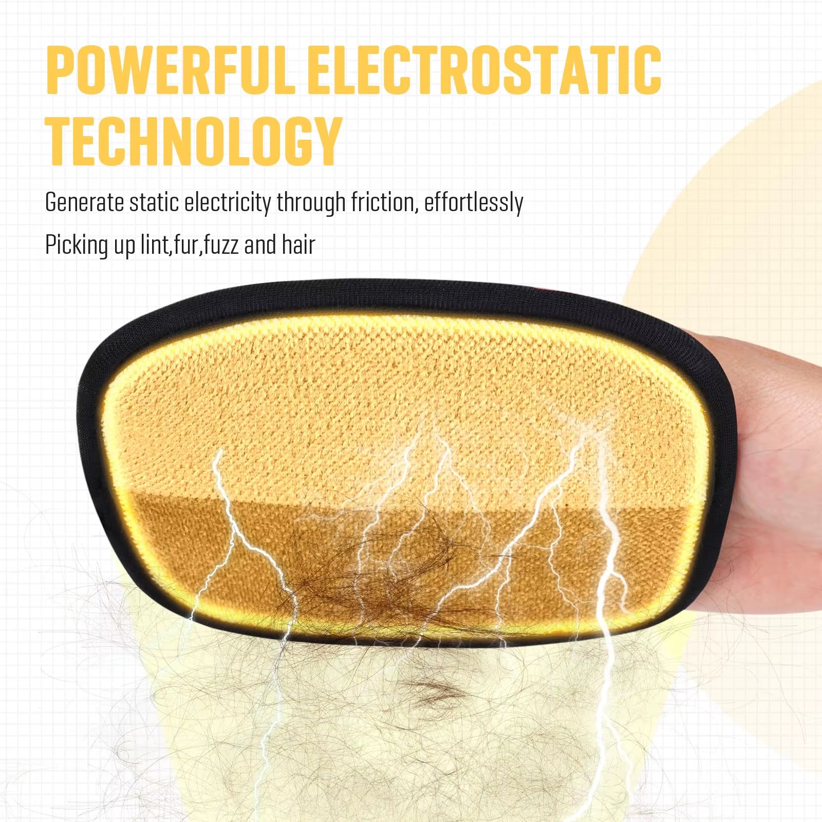 Electrostatic Pet Hair Removal Glove,Reusable Cat Dog Hair Remover for Couch, Furniture,Carpet,Car Seat,Animal Fur Grooming Tool
